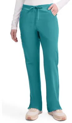 Productafbeelding van Dickies dames cargobroek, model Signature, met middelhoge taille en trekkoord - Blauw - Maat S