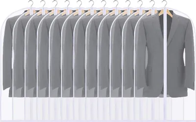 Produktbild von 12er Pack Kleidersack, 60x100cm Kleiderhülle Kleider Schutzhülle Kleideraufbewahrung mit Reißverschluss