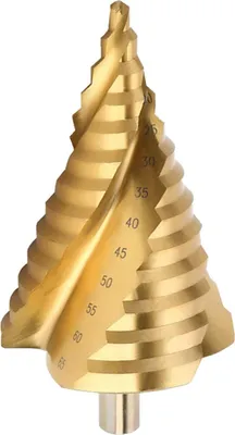 Produktbild von Stufenbohrer 6-65mm HSS Kegelbohrer Metall Bohrwerkzeug Scharfer Lochbohrer Präziser Kegelbohrer Spiralnut Schälbohrer für Metall Holz Kunststoff Gold