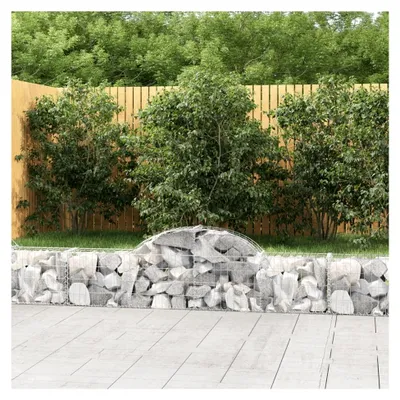 Produktbild von Gabionen mit Hochbogen 2 Stück 200x30x40/60 cm verzinktes Eisen