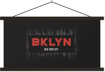 Produktbild von MuchoWow® Textilposter New York - Brooklyn - Stadt 90x45 cm mit schwarzem Rahmen - Klemmleisten