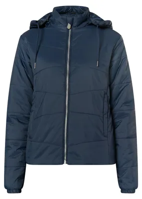 Produktbild von Damen sportliche, leicht wattierte Steppjacke blau XS mit abnehmbarer Kapuze, tailliert