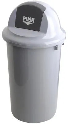 Produktbild von Abfallbehällter aus Kunststoff mit Klappdeckel, 47 Liter - Grau