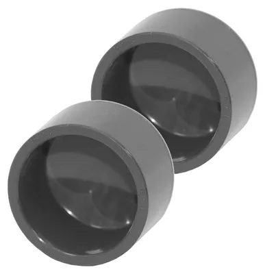 Produktbild von HAF 2x PVC Fittings Klebekappe mit 50mm Klebemuffe | Endkappe aus grauem PVC-U | Endstück für PVC Rohr | PN16 für Poolverrohrung, Rohrleitung & Teich