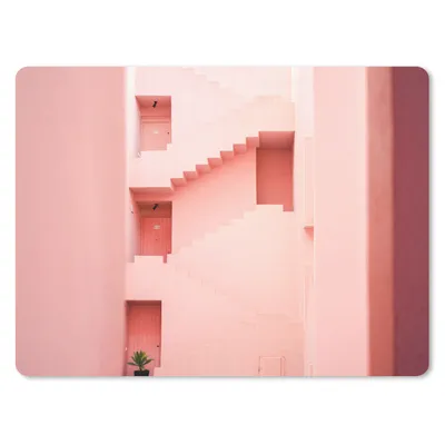 Produktbild von MuchoWow® Mauspad Mousepad Architektur - Treppe - Rosa - Haus 23x19 cm - Mousepads - Maus Mat - Pad - Mausunterlage - Schreibtischunterlage - Mauspad