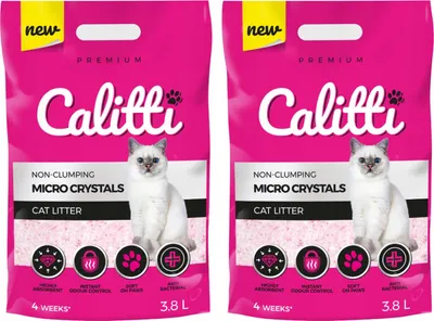 Produktbild von Calitti Micro Crystals - Unparfümiertes Silikon-Katzenstreu 3,8 L (2-er pack)