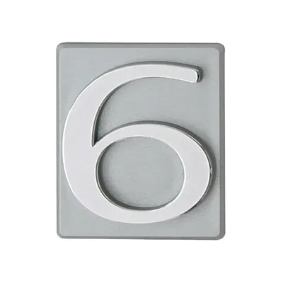 Produktbild von DOMINO Hausnummer Briefkasten Selbstklebend – 6 | 3D Türnummer Adressnummern Aufkleber | Hausnummern Klebend | Klebezahlen Wetterfest | Zahlen zum Aufkleben | Hausnummernschild | PCV | Silber