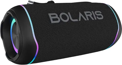 Imagen del producto de Bolaris, altavoz Bluetooth inalámbrico, modelo Parma, IPX6, 16W, con efectos de luz LED, color negro