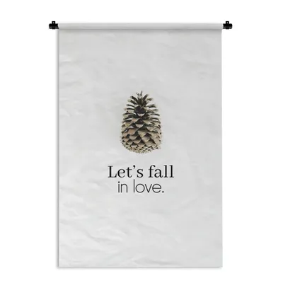 Produktbild von MuchoWow® Wandteppich Wandbehang Herbst - Zitat - Tannenzapfen 120x180 cm Tapisserie Dekoration Wandtuch - Schlafzimmer - Dekorationen für das Haus