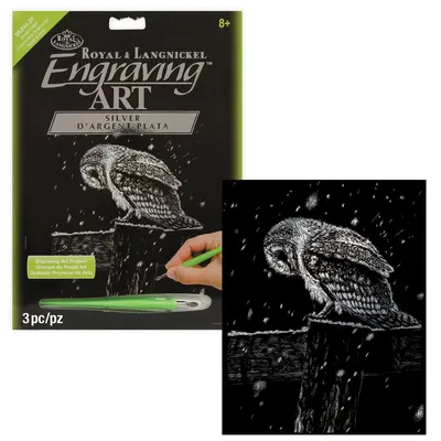 Produktbild von PRACHT® Creatives Kratzbild Eule silber