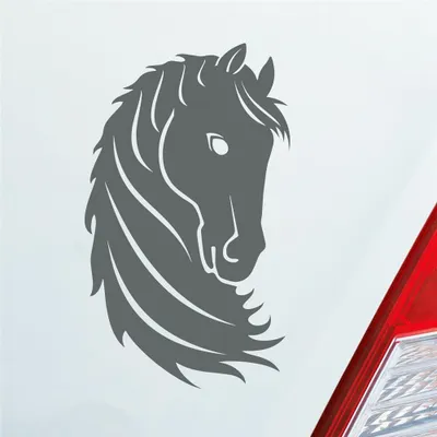 Produktbild von Auto Aufkleber Pferd Horse Pony Pferdeliebhaber Reiten 15x9 cm Grau Sticker Heckscheibenaufkleber