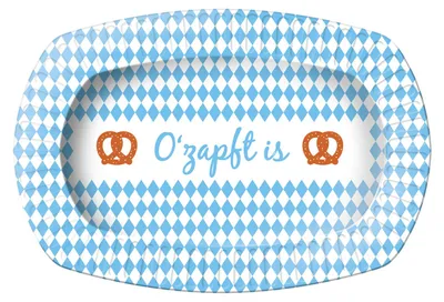 Produktbild von 6 Snackteller Volksfest blau-weiß 24 x 16 cm