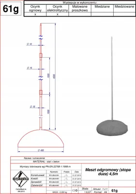 Produktbild von Blitzschutzmast-Set - 4,5 M Windzone I, Ii, Iii
