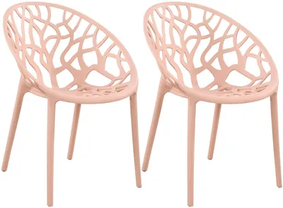 Produktbild von CLP 2er Set Gartenstühle Hope mit Lehne stapelbar wetterfest UV-beständig bis 150 kg rosa