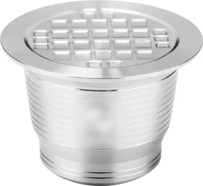 Obrázek produktu pro Kompatibilní s kávovými kapslemi Nespresso z nerezové oceli Opakovaně použitelný plnitelný filtr na kávové kapsle s kartáčovou lžičkou Kroužek na lisování prášku