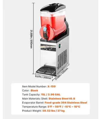Obrázek produktu pro Stroj na výrobu mražených nápojů, objem 15 l, nastavitelná regulace teploty, 15 l