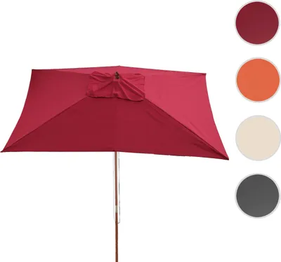 Produktbild von Sonnenschirm Lissabon, Gartenschirm Marktschirm, 2x3m Polyester/Holz 6kg  bordeaux