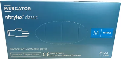 Obrázok produktu pre Nitrilové rukavice Mercator nitrylex classic blau (100 kusov)