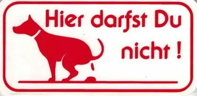 Produktbild von Schild - HUND - HIER DARFST DU NICHT - Gr. 10x5 cm - 308020