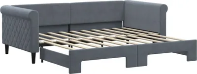 Image de vidaXL Lit de jour extensible gris foncé 90x190 cm velours