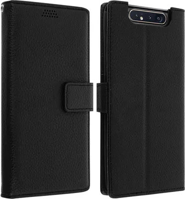 Produktbild von Avizar, Samsung Galaxy A80 Flip-Cover mit Kartenfächern & Standfunktion, Schwarz