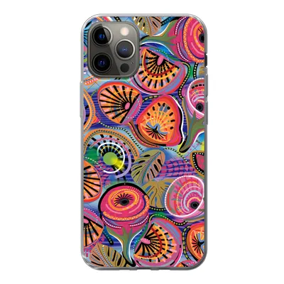 Produktbild von MuchoWow® Handyhülle Schutzhülle Hülle für iPhone 12 Pro Kreis - Figuren - Blätter Silikon Softcase Handy Hülle - Abdeckung