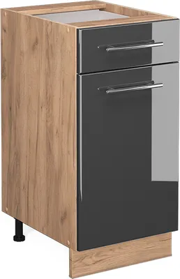 Obrázek produktu pro Spodní skříňka kuchyňské linky Vicco Fame-Line Antracitový vysoký lesk 40 cm bez pracovní desky, Model 38319