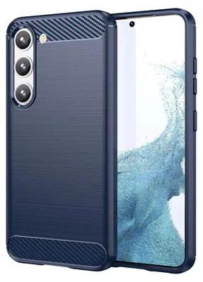 Produktbild von Carbon Case Samsung Galaxy S23 Hülle Flexibles Silikon Carbon Case Blau