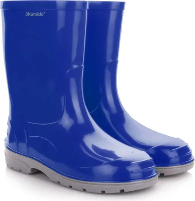 Produktbild von 3Kamido GoClassic Gummistiefel - klassischer Kindergummistiefel aus PVC, wasserdicht, mit 3M Reflektor, mit warmer, herausnehmbarer Filz-Innensohle und rutschfester Sohle - Dunkelblau 34/35