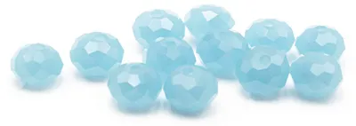 Produktbild von Vintageparts Glasschliffperlen Rondelle Kristallglas hellblau opak 8 mm
