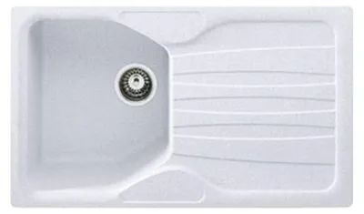 Immagine prodotto di Lavello incasso 1 vasca con gocciolatoio reversibile in fragranite bianco Franke CUG 611