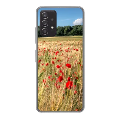 Produktbild von MuchoWow® Handyhülle Schutzhülle Hülle für Samsung Galaxy A33 5G Wilde Mohnblumen auf einem großen Feld Silikon Softcase Handy Hülle - Kartenhalter