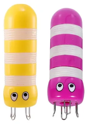 Productafbeelding van Breipoppetjes voor kinderen - Set van 2 kleurrijke breipoppetjes, inclusief haaknaald