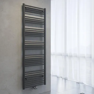 Obrázek produktu pro SONNI Radiátor na ručníky, sušák na ručníky, rozměry 1800 x 600 mm, barva antracitová, topení teplou vodou, bez topného tělesa