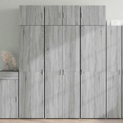 Image de vidaXL Armoire haute Gris Sonoma 70x42,5x225 cm Matériau dérivé du bois