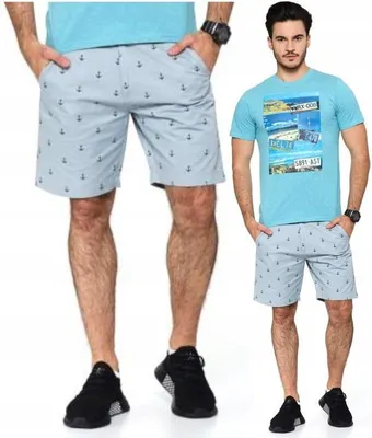 Produktbild von Moraj | Herren Shorts - Größe XXL - Baumwollshorts Hellblau - kurze Hose - Baumwolle Anker Shorts
