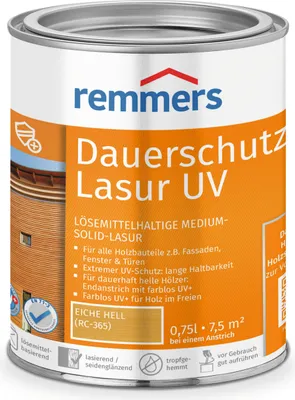 Produktbild von Remmers Dauerschutz-Lasur UV eiche hell (RC-365) 0,75 l, Holzlasur