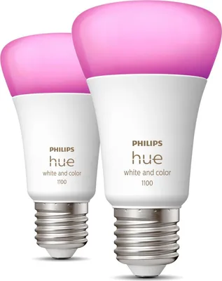 Produktbild von Philips Hue LED Leuchtmittel-Set White & Color Ambiance E27 RGB, 2 Stück Standardform 9 W warmweiß-kaltweiß RGB
