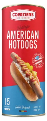 Produktbild von Coertjens American Hot Dogs 1200g – Saftige, hochwertige Hot Dogs für Grill & Party