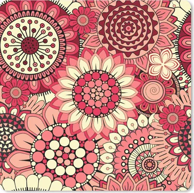 Produktbild von MuchoWow® Mauspad Mousepad Blume - Mandala - Retro - Muster 30x30 cm - Mousepads - Maus Mat - Pad - Mausunterlage - Gaming