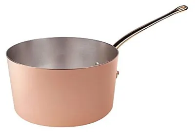 Kupfer-Bratpfanne 24 cm, vertinnt, handgehämmert, 1 Griff