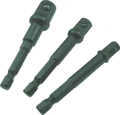 Produktbild von Bit Adapter 3tlg Stecknuss-Aufnahme Akkuschrauber Bohrmaschine 1/4" 3/8" 1/2"