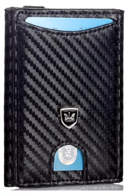 Produktbild von ® Slim Wallet mit Münzfach & RFID Schutz I Geldbörse Herren & Damen klein I Portmonee mit Geldklammer I Mini Geldbeutel I Kartenetui I Karten Portemonnaie I Kreditkartenetui