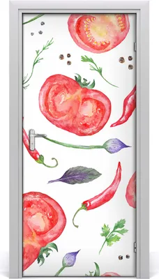 Produktbild von Tulup Türaufkleber 95x205 cm Dekorative Aufkleber Selbstklebend Wasserdichte Tapete Abnehmbar Schlafzimmer Wohnzimmer Wohnkultur - Gemüse