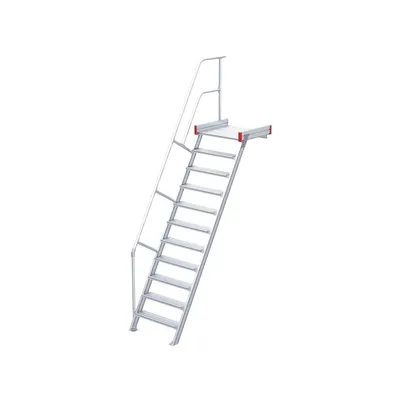 Produktbild von Euroline 511 Podesttreppe 60° 800mm Stufenbreite 11 Stufen Alu gerieft