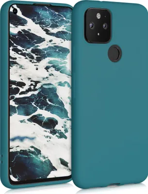 Produktbild von kwmobile Hülle kompatibel mit Google Pixel 5 Hülle - weiches TPU Silikon Case - Cover geeignet für kabelloses Laden - Petrol matt