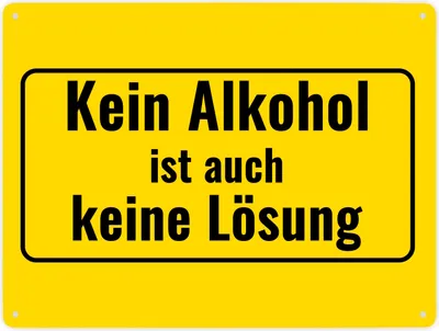 Produktbild von Metallschild XXL in 28x38 cm mit Alkohol-Spruch Kein Alkohol ist auch keine