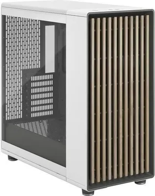 Immagine prodotto di Case PC, Fractal Design North XL, Chalk White TG Clear, E-ATX, design in legno e lega, 3 ventole PWM da 140 mm