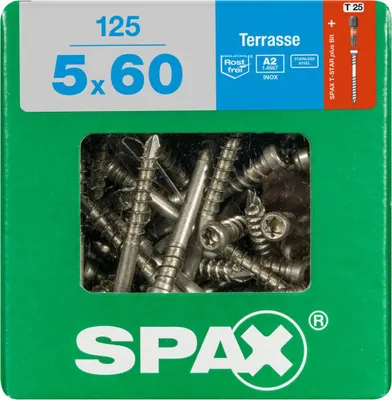 Produktbild von SPAX 4507000500606, Schraube, Edelstahl, Holz, Zylindrischer Kopf, Torx, Silber