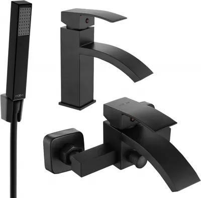 Produktbild von Mexen Libra R77 Badewannenset, Schwarz - 745103R77-70